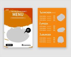 vecteur menu modèle pour restaurant et café