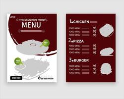 vecteur menu modèle pour restaurant et café