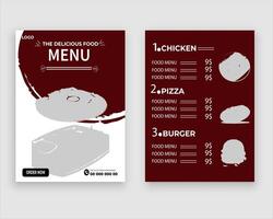 vecteur menu modèle pour restaurant et café