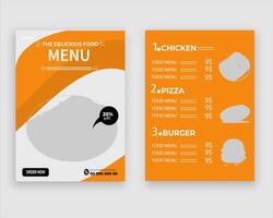 vecteur menu modèle pour restaurant et café