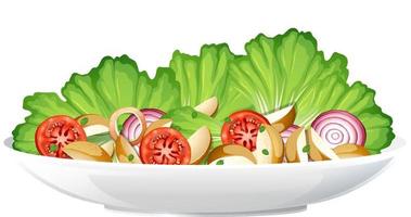 repas sain avec saladier de légumes frais vecteur