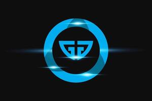 gg bleu logo conception. vecteur logo conception pour entreprise.