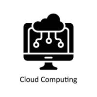 nuage l'informatique vecteur solide icône style illustration. eps dix fichier