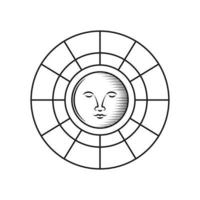 visage d'astrologie de pièce de monnaie