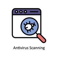 antivirus balayage vecteur rempli contour icône style illustration. eps dix fichier