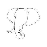 l'éléphant continu Célibataire ligne art dessin et monde faune journée concept minimaliste vecteur art illustration.