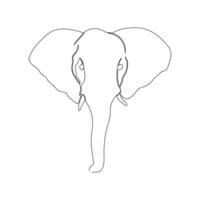 l'éléphant continu Célibataire ligne art dessin et monde faune journée concept minimaliste vecteur art illustration.