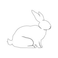 continu un ligne dessin de lapin lapin, national animal et content Pâques journée concept main tiré vecteur art illustration.