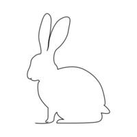 continu un ligne dessin de lapin lapin, national animal et content Pâques journée concept main tiré vecteur art illustration.
