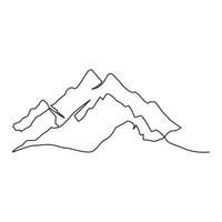 continu un ligne dessin de montagnes intervalle paysage vecteur contour art illustration.