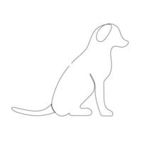 continu Célibataire ligne dessin de chien contour vecteur art illustration