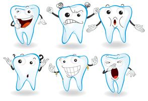 Dents humaines avec des expressions faciales vecteur