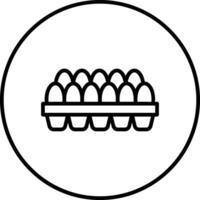 icône de vecteur de carton d'oeufs