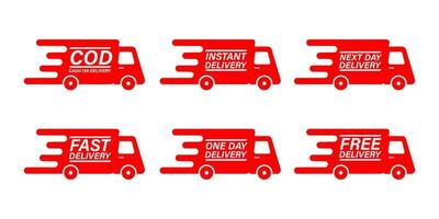 paiement à la livraison, icône de camion de livraison gratuite et rapide. symbole vectoriel pour les applications et les sites Web