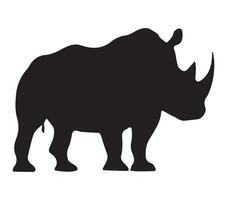 africain blanc rhinocéros silhouette Stock vecteur illustration.