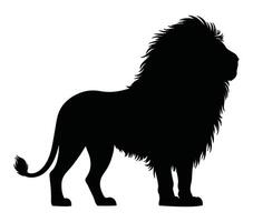noir et blanc africain Lion silhouette. vecteur illustration.
