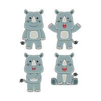 mignonne rhinocéros personnage vecteur illustration