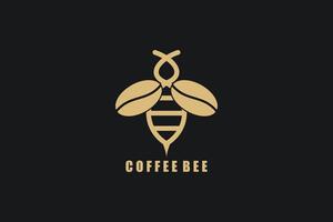 café logo conception avec abeille logo concept moderne vecteur