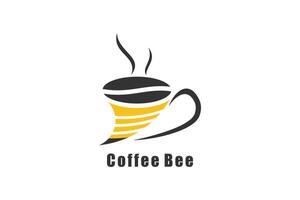 café logo conception avec abeille logo concept moderne vecteur