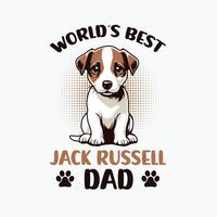 mondes meilleur jack Russell terrier papa typographie T-shirt conception illustration pro vecteur