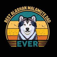 meilleur alaskan malamute papa déjà typographie rétro T-shirt conception, ancien tee chemise pro vecteur