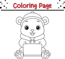 mignonne animal coloration livre page vecteur