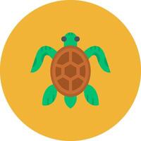 tortue plat cercle icône vecteur