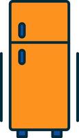 frigo ligne rempli deux couleurs icône vecteur