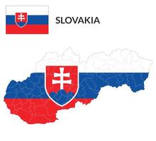 la slovaquie carte. carte de la slovaquie avec la slovaquie drapeau vecteur