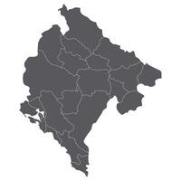 Monténégro carte. carte de Monténégro dans administratif les provinces dans gris Couleur vecteur