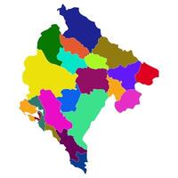 Monténégro carte. carte de Monténégro dans administratif les provinces dans multicolore vecteur