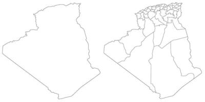 Algérie carte. carte de Algérie dans blanc ensemble vecteur