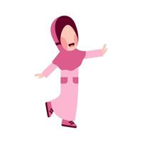 personnage de content hijab enfant vecteur