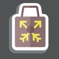 autocollant achats sac. en relation à branché symbole. Facile conception modifiable. Facile illustration vecteur