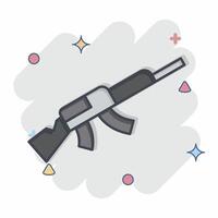 icône tireur d'élite fusil 2. en relation à armes symbole. bande dessinée style. Facile conception modifiable. Facile illustration vecteur