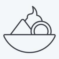icône fruit salade. en relation à végétalien symbole. ligne style. Facile conception modifiable. Facile illustration vecteur
