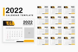 Modèle de calendrier 2022 vecteur