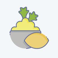 icône en purée pomme de terre. en relation à végétalien symbole. griffonnage style. Facile conception modifiable. Facile illustration vecteur