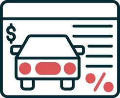 icône de vecteur de prêt de voiture