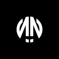 nn monogramme logo cercle modèle de conception de style ruban vecteur