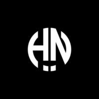 hn monogramme logo cercle modèle de conception de style ruban vecteur