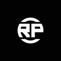 monogramme du logo rp isolé sur le modèle de conception d'élément de cercle vecteur