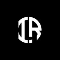 ir monogramme logo cercle modèle de conception de style ruban vecteur