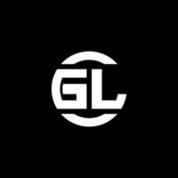 monogramme du logo gl isolé sur le modèle de conception d'élément de cercle vecteur