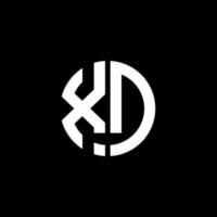 xd monogramme logo cercle modèle de conception de style ruban vecteur