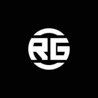 monogramme du logo rg isolé sur le modèle de conception d'élément de cercle vecteur