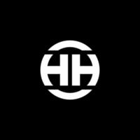 monogramme du logo hh isolé sur le modèle de conception d'élément de cercle vecteur