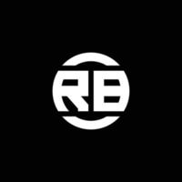 monogramme du logo rb isolé sur le modèle de conception d'élément de cercle vecteur