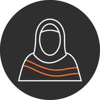 musulman femme bleu rempli icône vecteur