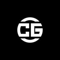 monogramme du logo cg isolé sur le modèle de conception d'élément de cercle vecteur